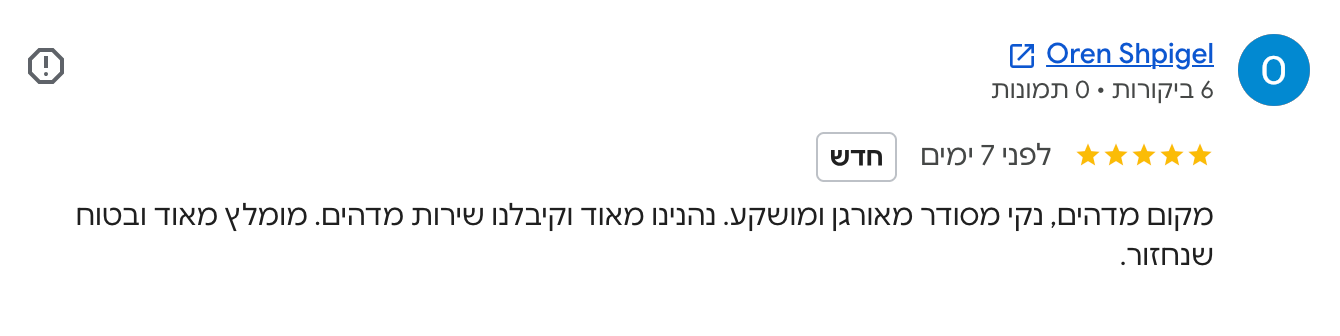 צילום חוות דעת של Oren Shpigel: מקום מדהים. נקי מסודר מאורגן ומושקע. נהנינו מאוד וקיבלנו שירות מדהים. מומלץ מאוד ובטוח שנחזור.