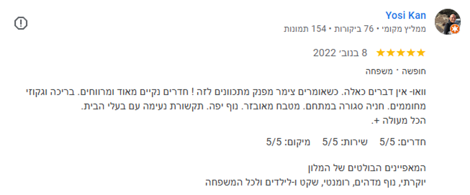 צילום הביקורת המקורית של Yosi Kan על רון בגליל